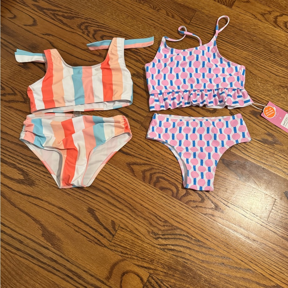 Colorful Striped and Patterned Bikini Set